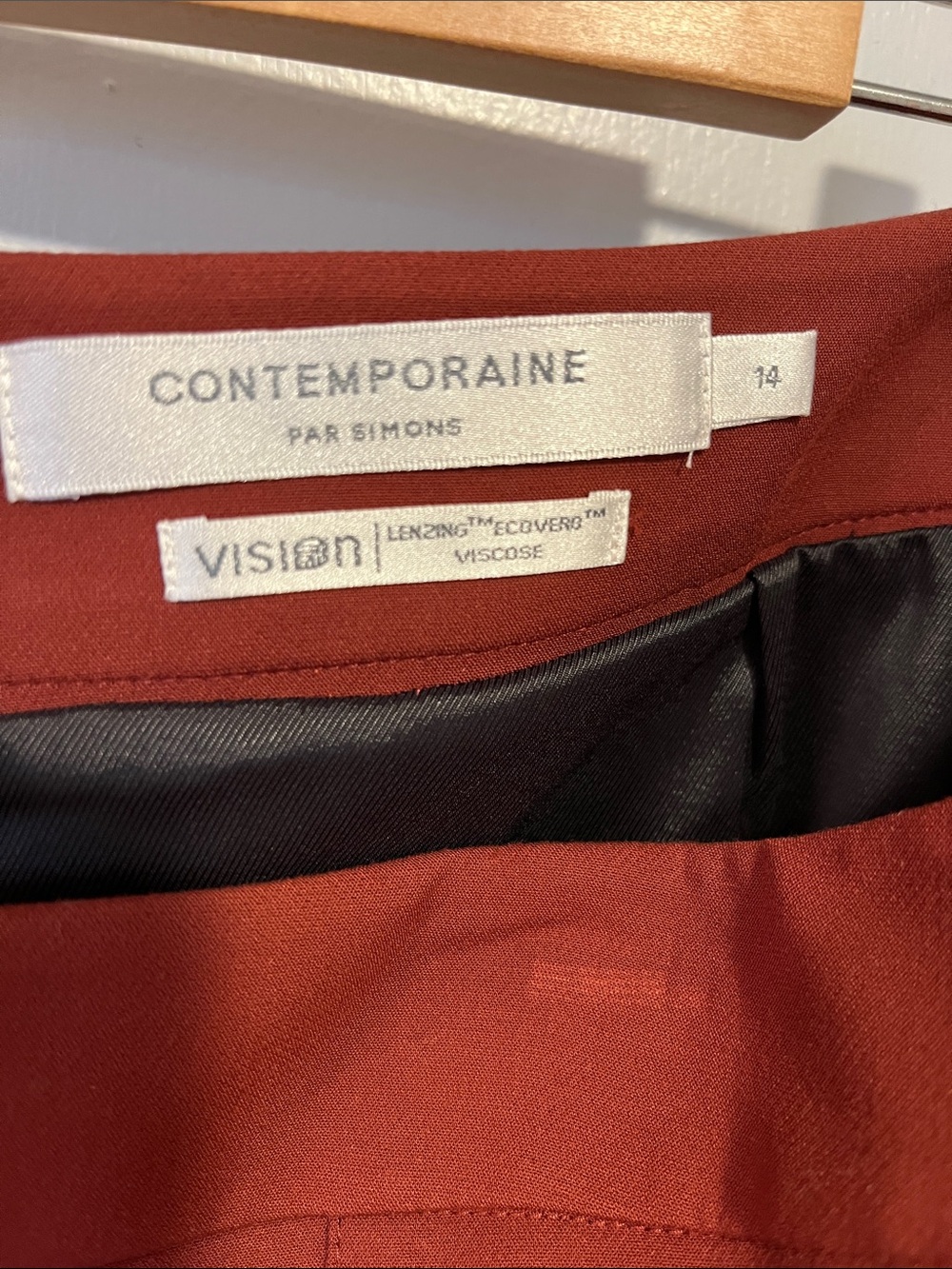 Simons Rust Red Mini Skirt with Front Pockets - Picture 4 of 5